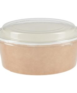 Colpac Recyclable Kraft Salad Pots With Lid Large 1300ml / 45oz (Pack of 150) (FA374)