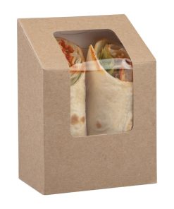 Colpac Compostable Kraft Tuck-Top Wrap Packs With PLA Window (Pack of 500) (FA378)