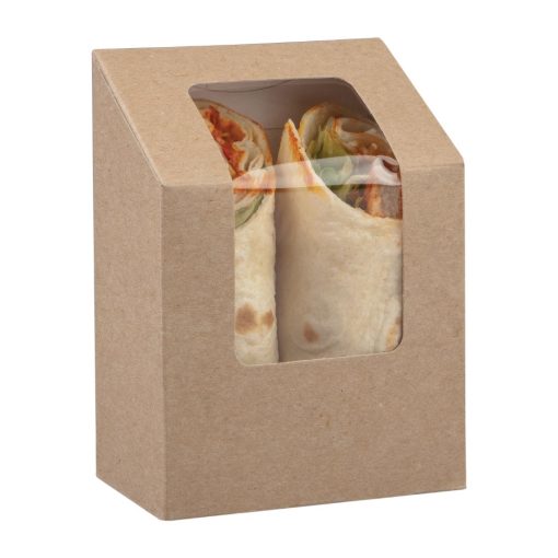 Colpac Compostable Kraft Tuck-Top Wrap Packs With PLA Window (Pack of 500) (FA378)