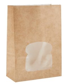 Colpac Recyclable Paper Sandwich Bags With Window Kraft (Pack of 250) (FA382)