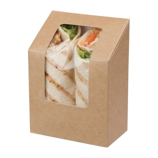 Colpac Zest Compostable Kraft Tuck-Top Wrap Packs With Acetate Window (FA391)