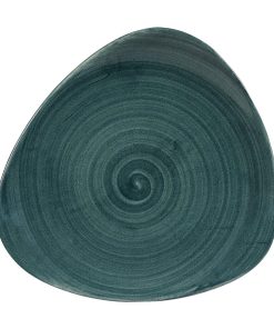 Churchill Stonecast Patina Triangular Plates Rustic Teal 229mm (Pack of 12) (FA595)