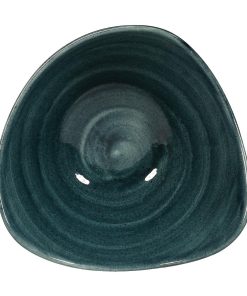 Churchill Stonecast Patina Triangular Bowls Rustic Teal 153mm (Pack of 12) (FA596)