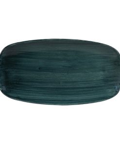 Churchill Stonecast Patina Oblong Chef Plates Rustic Teal 355 x 189mm (Pack of 6) (FA599)