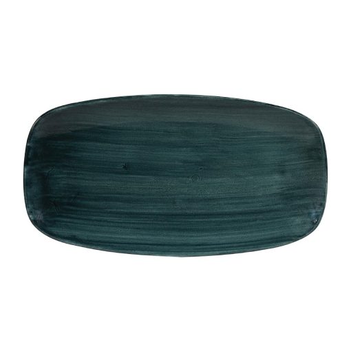 Churchill Stonecast Patina Oblong Chef Plates Rustic Teal 355 x 189mm (Pack of 6) (FA599)