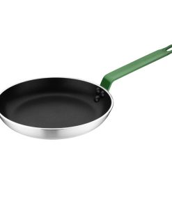 Vogue Non-stick Teflon Aluminium Platinum Plus Frying Pan with Green Handle 200mm (FB470)