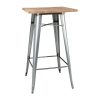 Bolero Bistro Bar Table with Wooden Top Galvanised Steel (Single) (FB599)