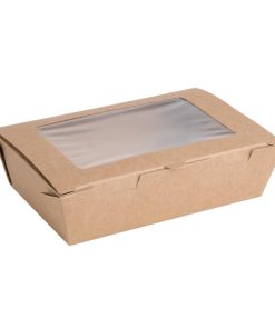 Fiesta Green Compostable Salad Boxes with PLA Windows 700ml (Pack of 200) (FB676)