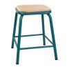 Bolero Cantina Low Stools with Wooden Seat Pad Teal (Pack of 4) (FB932)