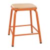 Bolero Cantina Low Stools with Wooden Seat Pad Orange (Pack of 4) (FB934)