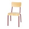 Bolero Cantina Side Chairs with Wooden Seat Pad and Backrest Wine Red (Pack of 4) (FB943)