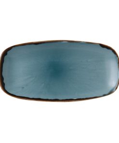 Dudson Harvest Chefs Oblong Plates Blue 355 x 189mm (Pack of 6) (FC060)