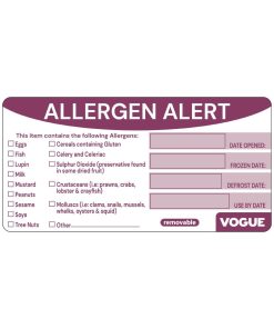 Vogue Removable Allergen Alert Food Labels (Pack of 250) (FC217)