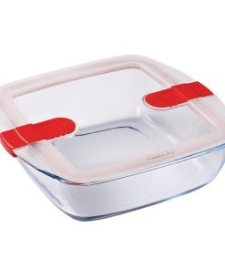 Pyrex Cook and Heat Square Dish with Lid 2.2Ltr (FC365)