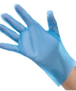 Nisbets Essentials Powder-Free TPE Gloves Blue L (Pack of 200) (FC488-L)