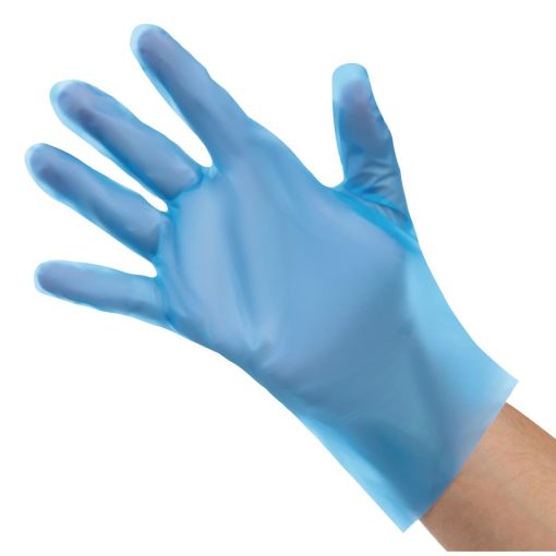 Nisbets Essentials Powder-Free TPE Gloves Blue M (Pack of 200) (FC488-M)