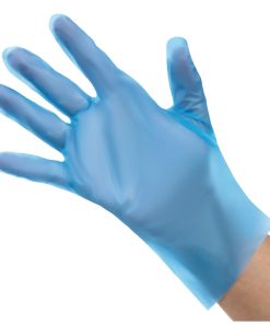 Nisbets Essentials Powder-Free TPE Gloves Blue S (Pack of 200) (FC488-S)
