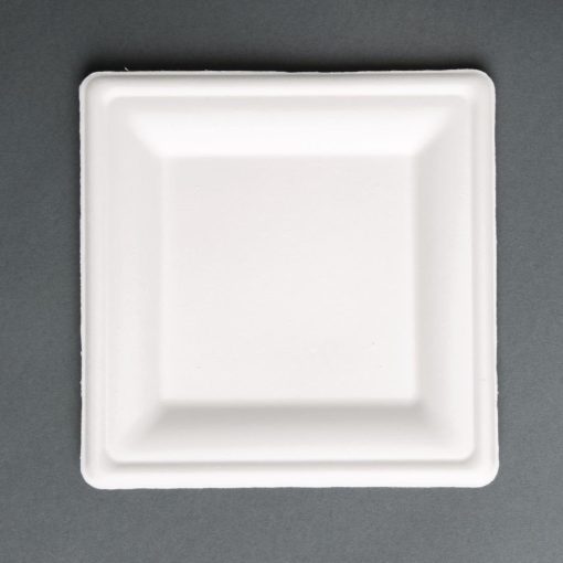 Fiesta Green Compostable Bagasse Square Plates 261mm (Pack of 50) (FC520)
