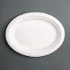 Fiesta Green Compostable Bagasse Oval Plates 316mm (Pack of 50) (FC535)