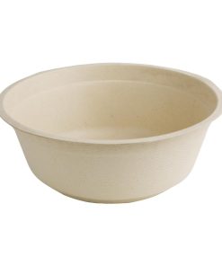 Fiesta Green Compostable Bagasse Round Bowls Natural Colour 32oz (Pack of 50) (FC544)