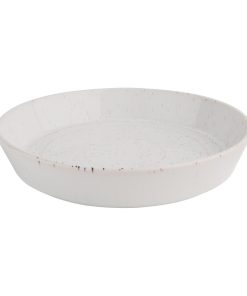 Olympia Cavolo Flat Round Bowls White Speckle 220mm (Pack of 4) (FD901)