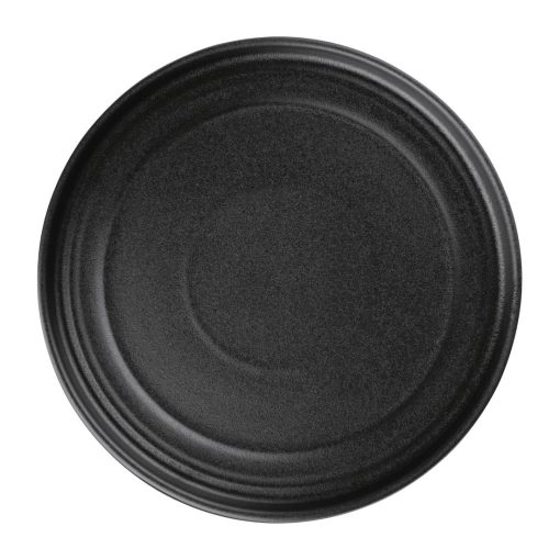 Olympia Cavolo Flat Round Plates Textured Black 220mm (Pack of 6) (FD909)