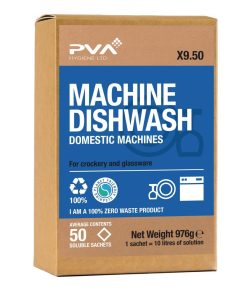 PVA Hygiene Machine Dishwash Detergent Soluble Sachets (50 Sachets) (FE758)