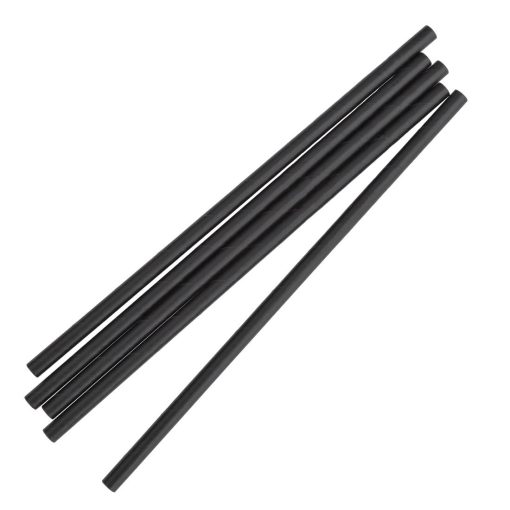 Fiesta Green Individually Wrapped Compostable Paper Straws Black (Pack of 250) (FP440)