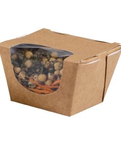 Colpac Zest Compostable Kraft Deep Salad Boxes 900ml / 32oz (Pack of 250) (FP580)