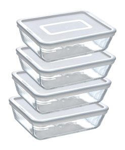 Pyrex Batch Cooking Cook & Freeze Food Storage Glass Containers Set Of 4 1.5 Ltr (FS360)