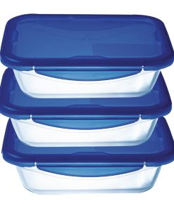 Pyrex Batch Cooking Cook & Go Food Storage Glass Containers Set of 3 0.8 ml (FS361)