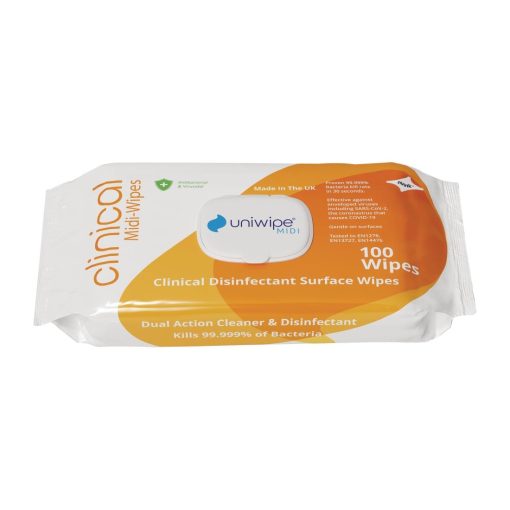 Uniwipe Clinical Disinfectant Midi-Wipes (Pack 100) (FS703)