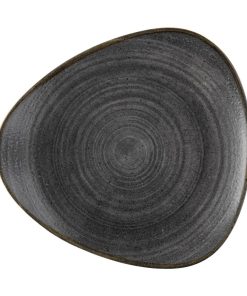 Churchill Stonecast Raw Lotus Plate Black 229mm (Pack of 12) (FS843)