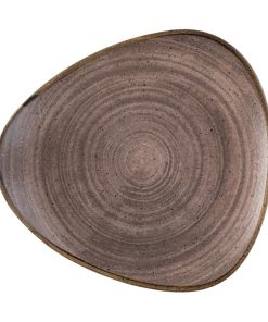 Churchill Stonecast Raw Lotus Plate Brown 254mm (Pack of 12) (FS852)