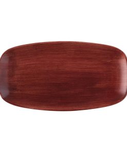 Churchill Stonecast Patina Chefs Oblong Plate Red Rust 348x189mm (Pack of 6) (FS889)