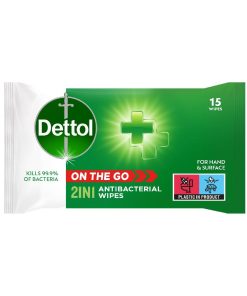 Dettol 2in1 Anti-Bacterial  Wipes - Skin & Surface (pk15) (FT014)