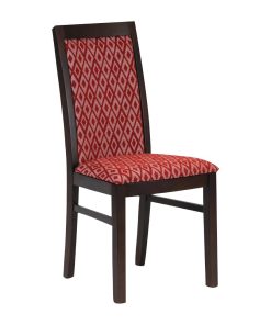 Brooklyn Padded Back Dark Walnut Dining Chair with Red Diamond Padded Seat and Back (Pack of 2) (FT412)