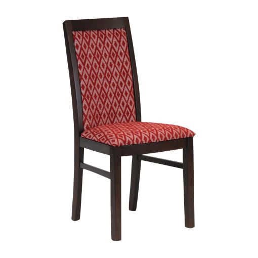 Brooklyn Padded Back Dark Walnut Dining Chair with Red Diamond Padded Seat and Back (Pack of 2) (FT412)