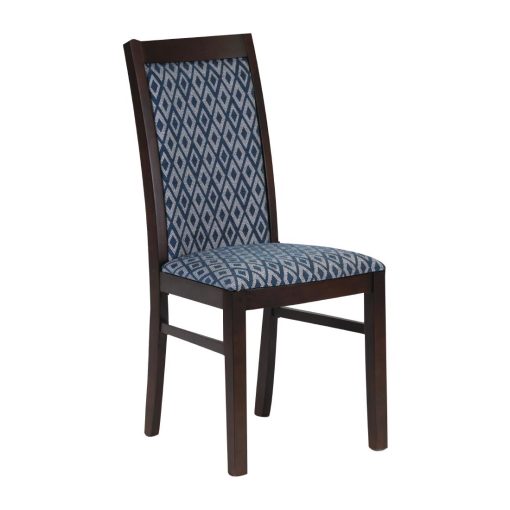 Brooklyn Padded Back Dark Walnut Dining Chair with Black Diamond Padded Seat and Back (Pack of 2) (FT413)