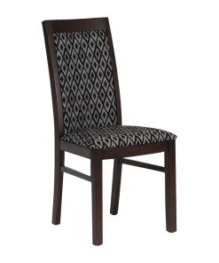 Brooklyn Padded Back Dark Walnut Dining Chair with Blue Diamond Padded Seat and Back (Pack of 2) (FT414)