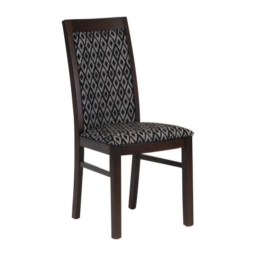 Brooklyn Padded Back Dark Walnut Dining Chair with Blue Diamond Padded Seat and Back (Pack of 2) (FT414)