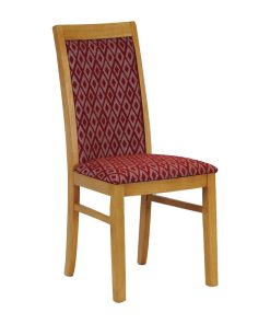 Brooklyn Padded Back Soft Oak Dining Chair with Red Diamond Padded Seat and Back (Pack of 2) (FT416)