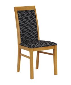 Brooklyn Padded Back Soft Oak Dining Chair with Blue Diamond Padded Seat and Back (Pack of 2) (FT418)