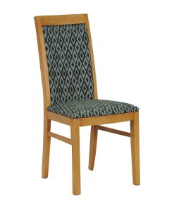 Brooklyn Padded Back Soft Oak Dining Chair with Green Diamond Padded Seat and Back (Pack of 2) (FT419)