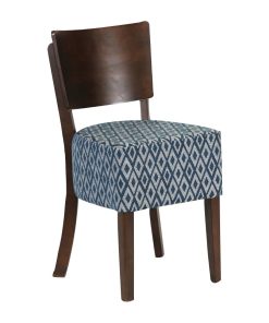 Asti Padded Dark Walnut Dining Chair with Black Diamond Deep Padded Seat and Back (Pack of 2) (FT421)
