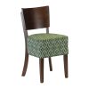 Asti Padded Dark Walnut Dining Chair with Green Diamond Deep Padded Seat and Back (Pack of 2) (FT423)