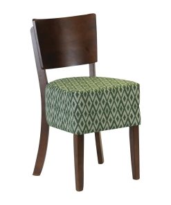 Asti Padded Dark Walnut Dining Chair with Green Diamond Deep Padded Seat and Back (Pack of 2) (FT423)