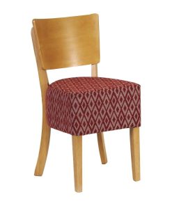 Asti Padded Soft Oak Dining Chair with Red Diamond Deep Padded Seat and Back (Pack of 2) (FT424)