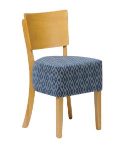 Asti Padded Soft Oak Dining Chair with Black Diamond Deep Padded Seat and Back (Pack of 2) (FT425)