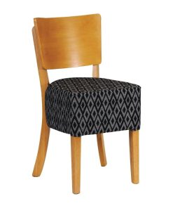 Asti Padded Soft Oak Dining Chair with Blue Diamond Deep Padded Seat and Back (Pack of 2) (FT426)